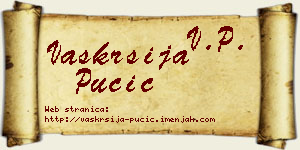 Vaskrsija Pučić vizit kartica